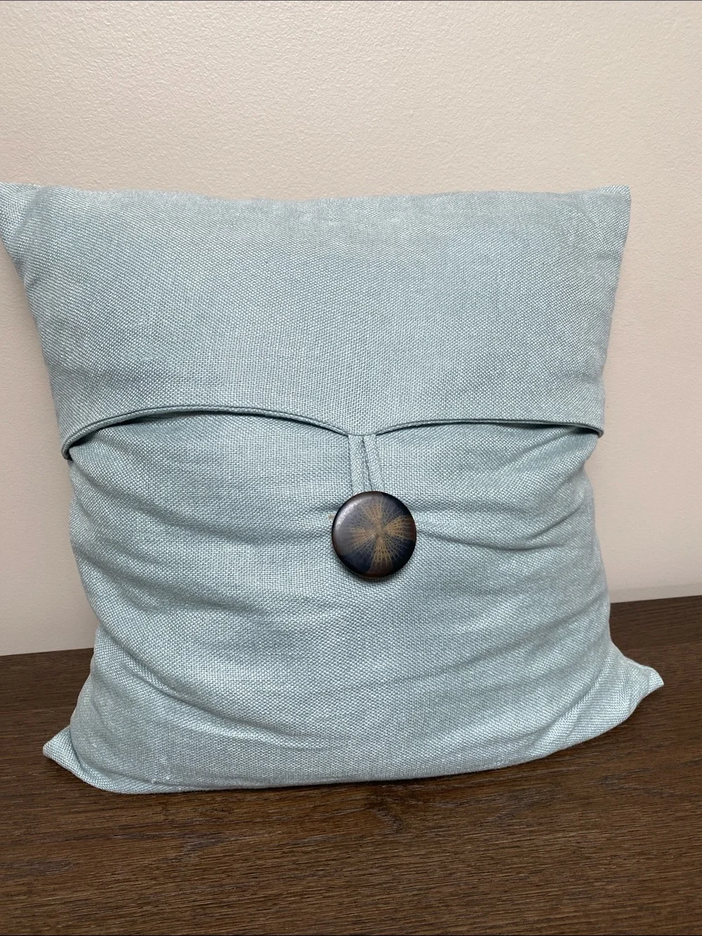 West Elm Light blue Button Accent Pillow